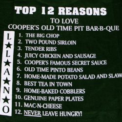 COOPER'S GREEN TOP 12 REASONS T-SHIRT